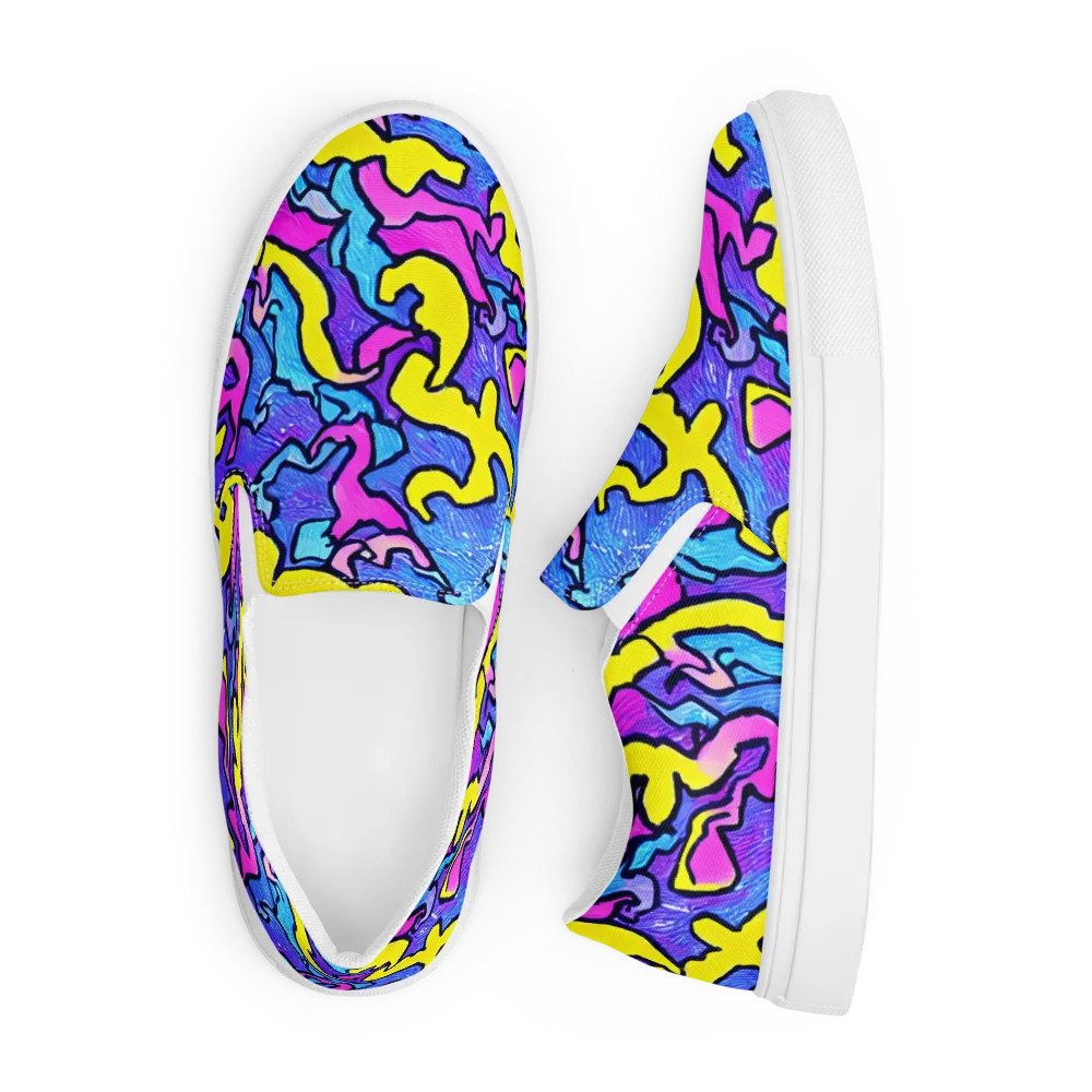 Kaleido Pulse on Men's Slip-On Canvas Shoes — Front