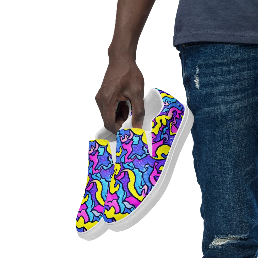 Kaleido Pulse on Men's Slip-On Canvas Shoes — Left Front