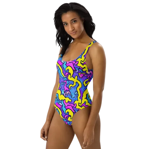 Kaleido Pulse on a One-Piece Swimsuit