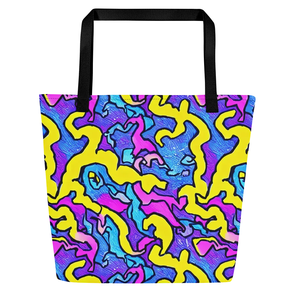 Kaleido Pulse on Large Tote Bag W/ Pocket — Front