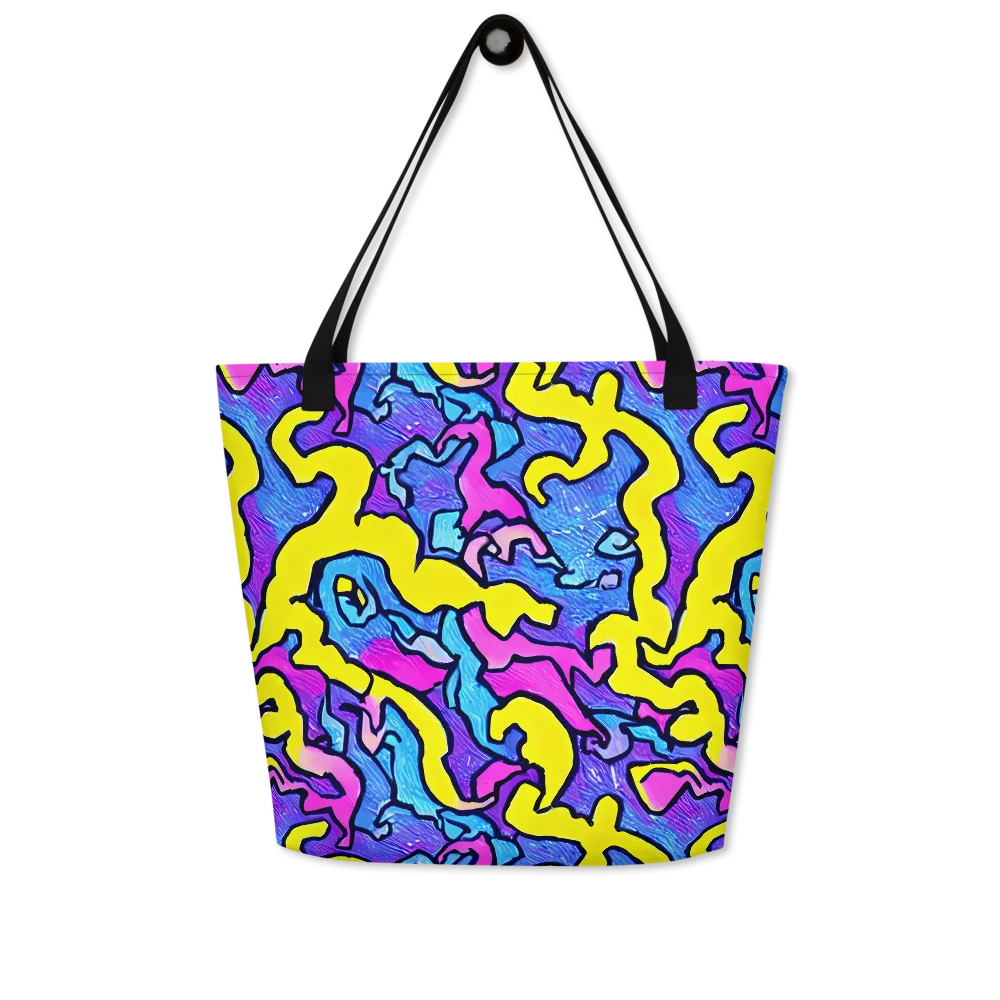 Kaleido Pulse on Large Tote Bag W/ Pocket — Front