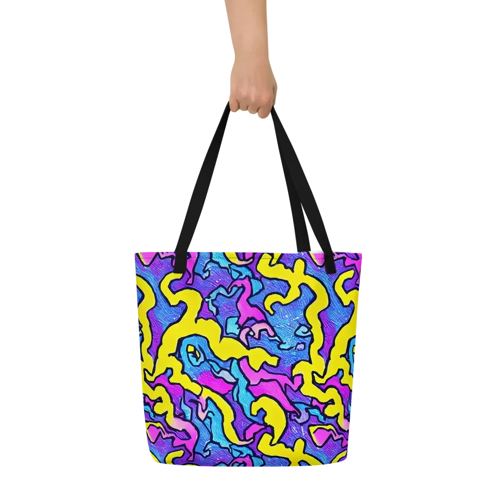 Kaleido Pulse on Large Tote Bag W/ Pocket — Front