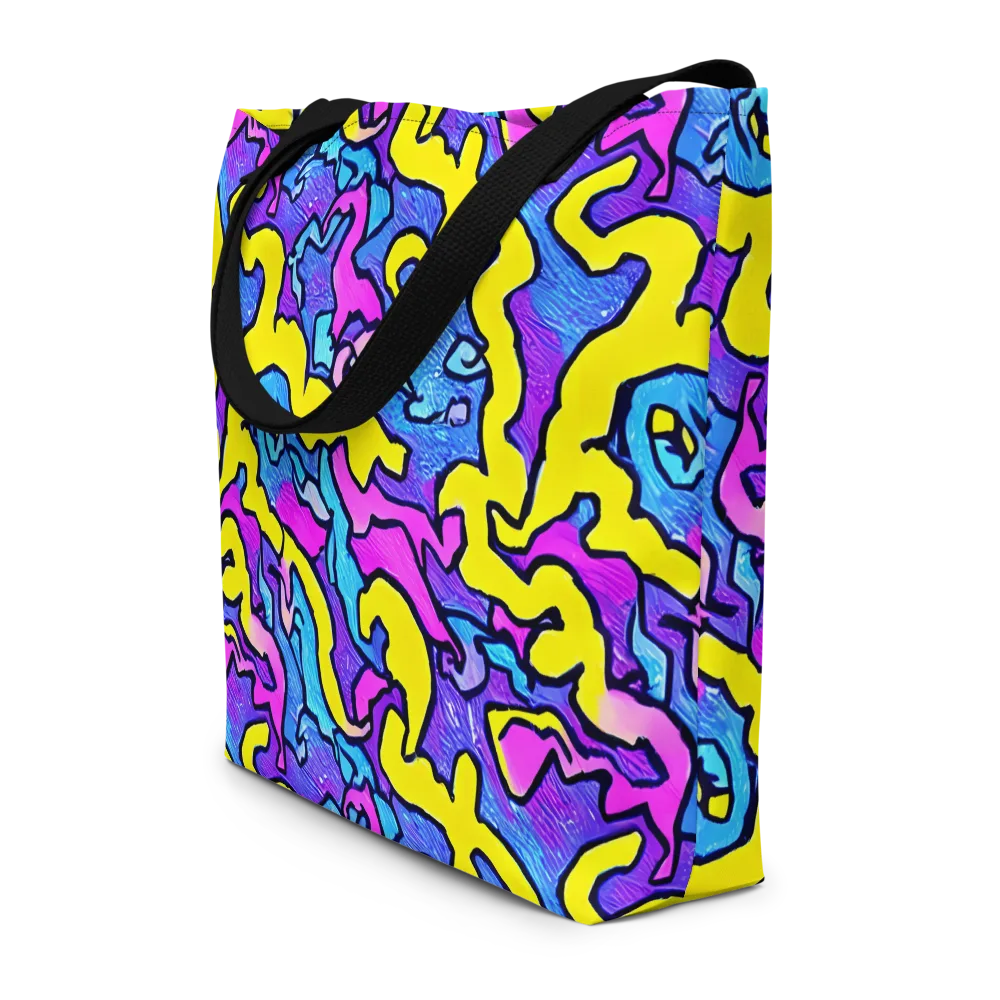 Kaleido Pulse on Large Tote Bag W/ Pocket — Front