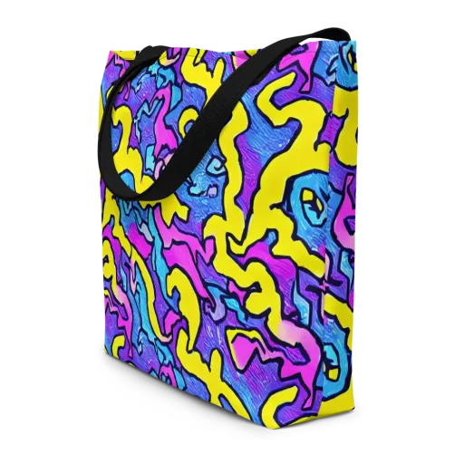 Kaleido Pulse on a Large Tote Bag W/ Pocket
