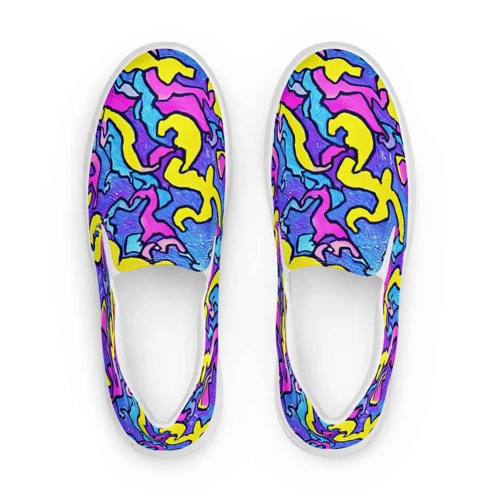 Kaleido Pulse on Women's Slip-On Canvas Shoes — Front