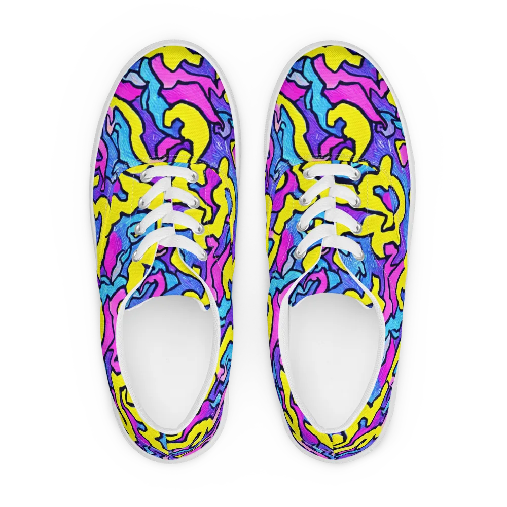 Kaleido Pulse on Men's Lace-Up Canvas Shoes — Front