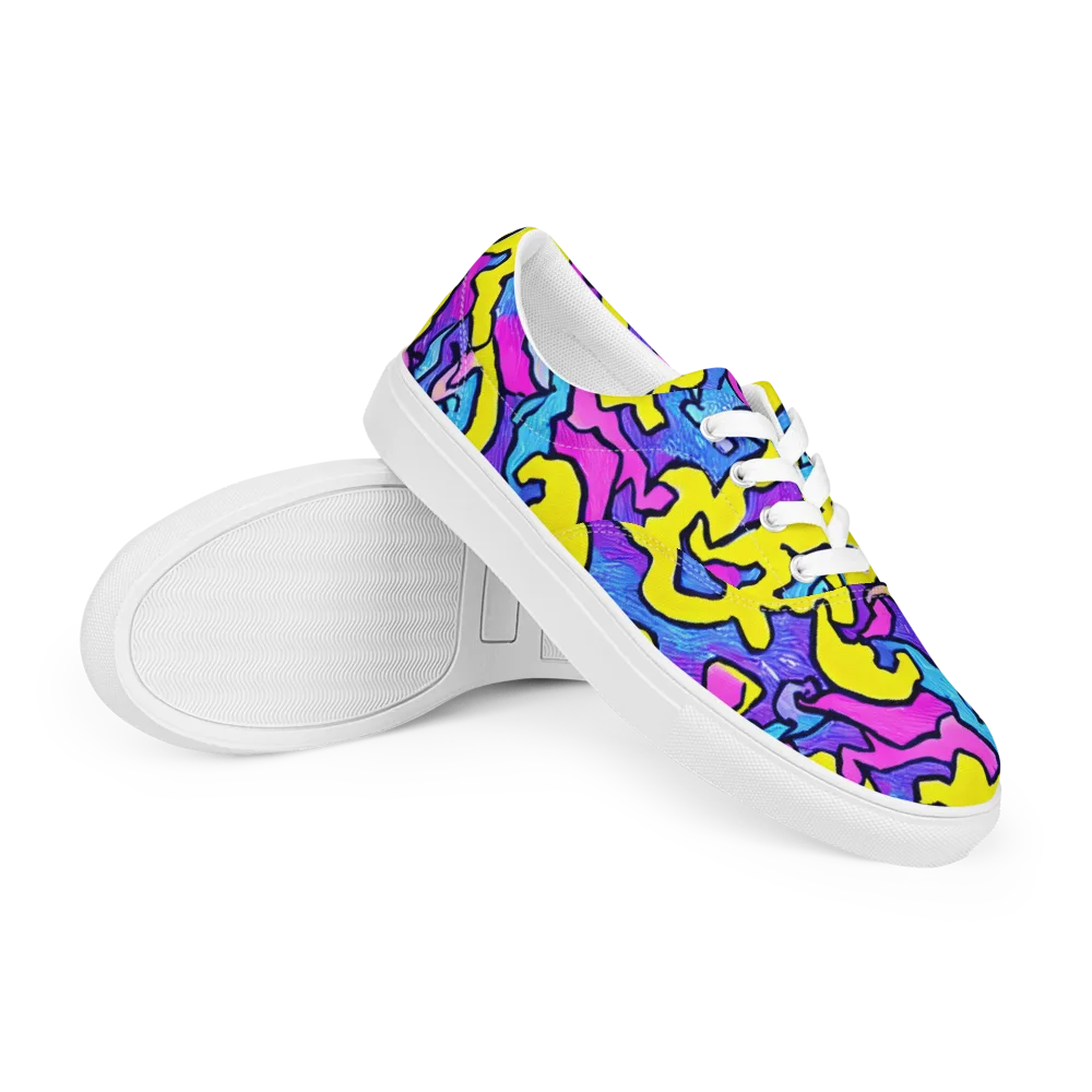 Kaleido Pulse on Men's Lace-Up Canvas Shoes — Right Front