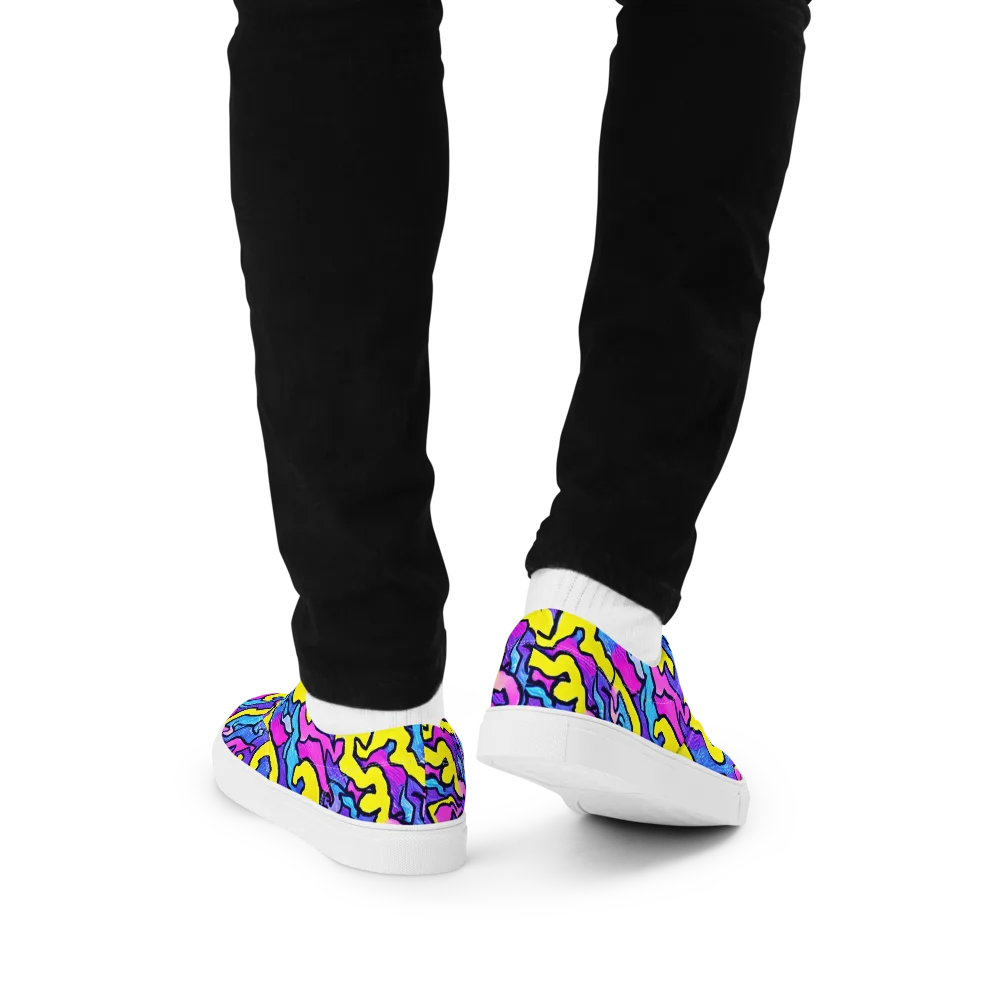Kaleido Pulse on Men's Lace-Up Canvas Shoes — Back