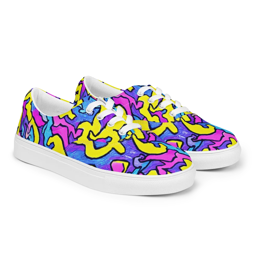 Kaleido Pulse on Men's Lace-Up Canvas Shoes — Right Front