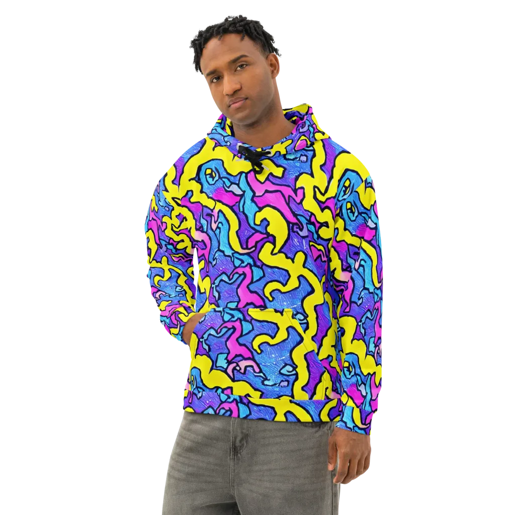 Kaleido Pulse on Cotton Hoodie — Left Front