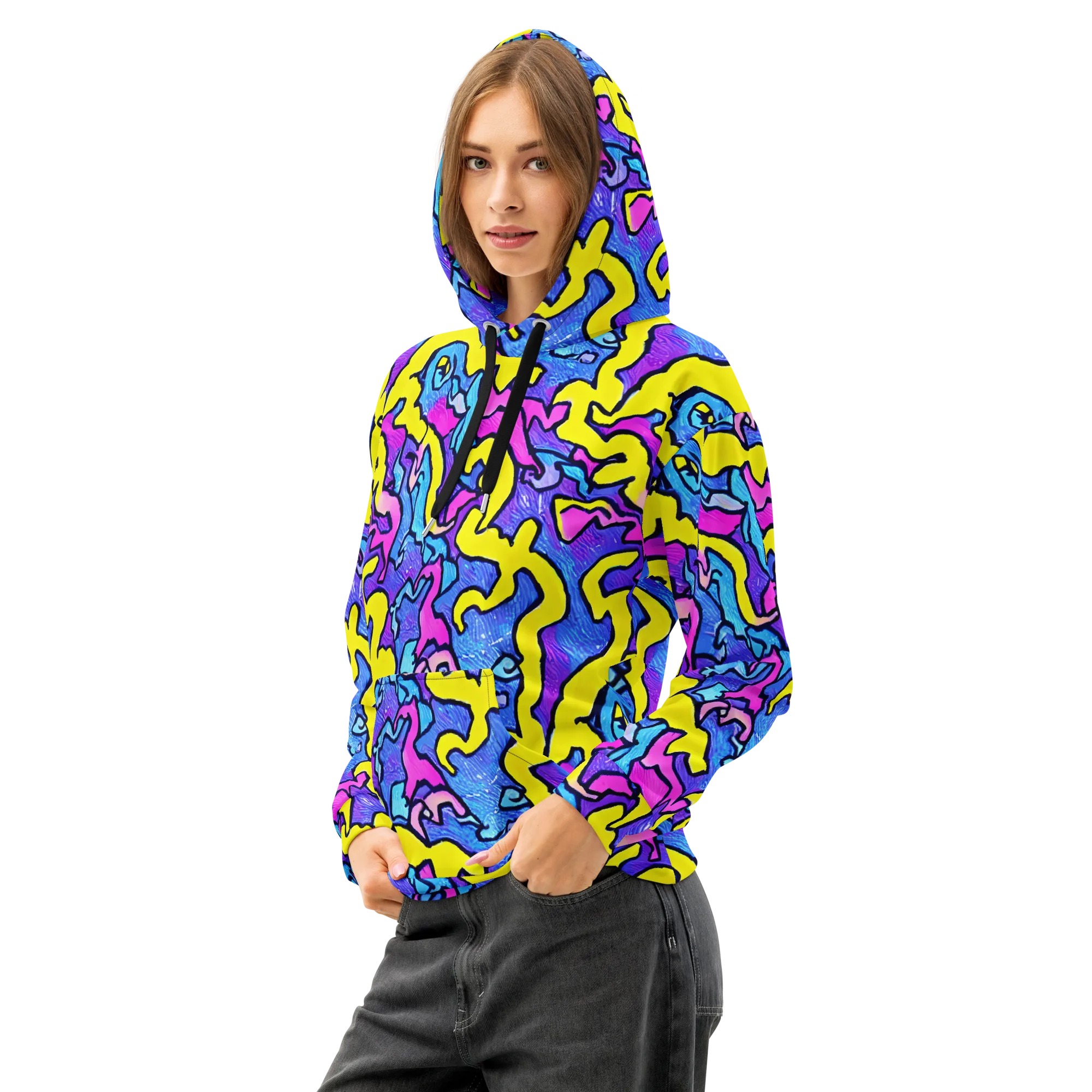Kaleido Pulse on Cotton Hoodie — Left Front