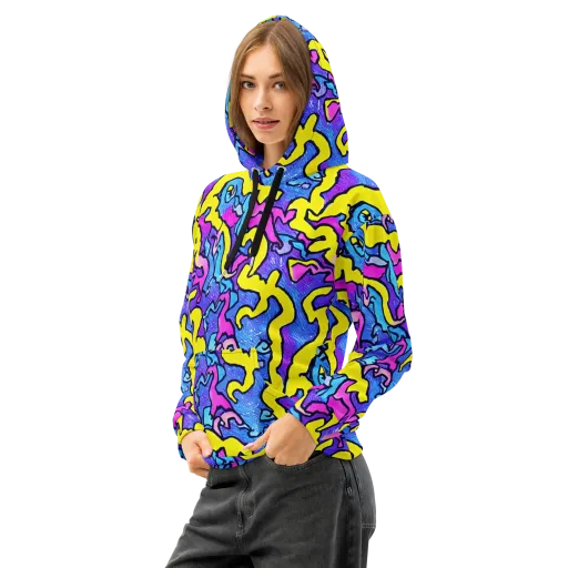 Kaleido Pulse on a Cotton Hoodie
