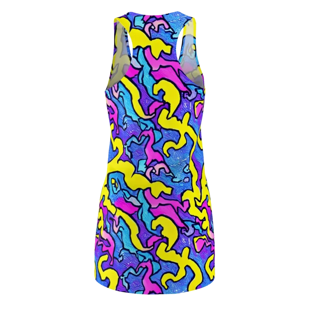 Kaleido Pulse on Racerback Dress — Back
