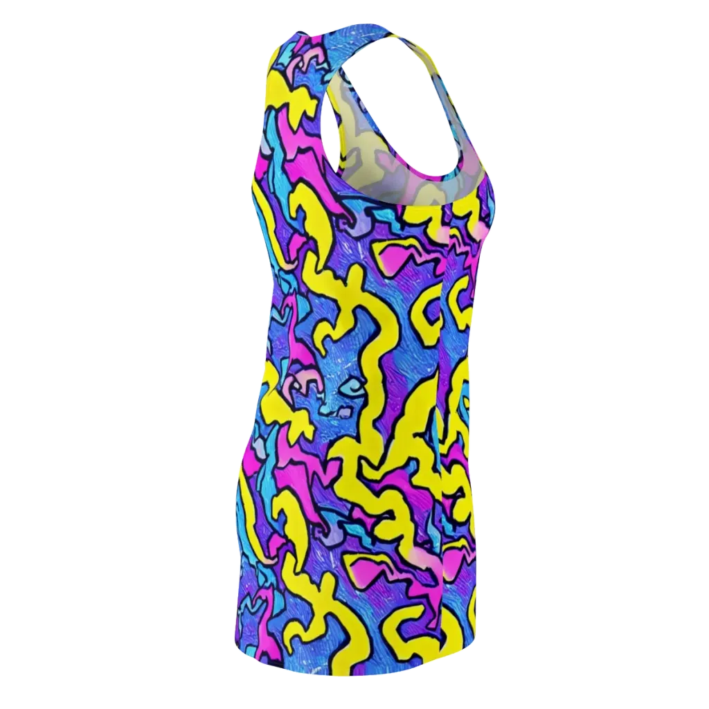 Kaleido Pulse on Racerback Dress — Back Side