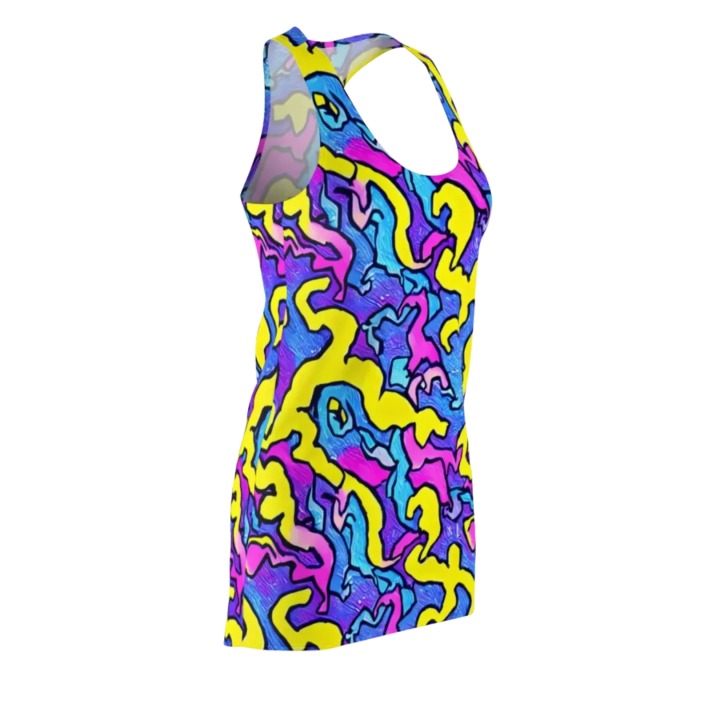 Kaleido Pulse on Racerback Dress — Front Side