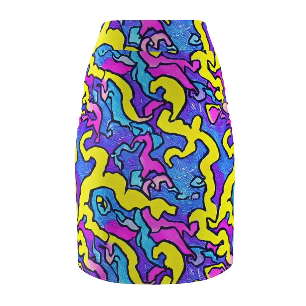 Kaleido Pulse on Pencil Skirt — Back
