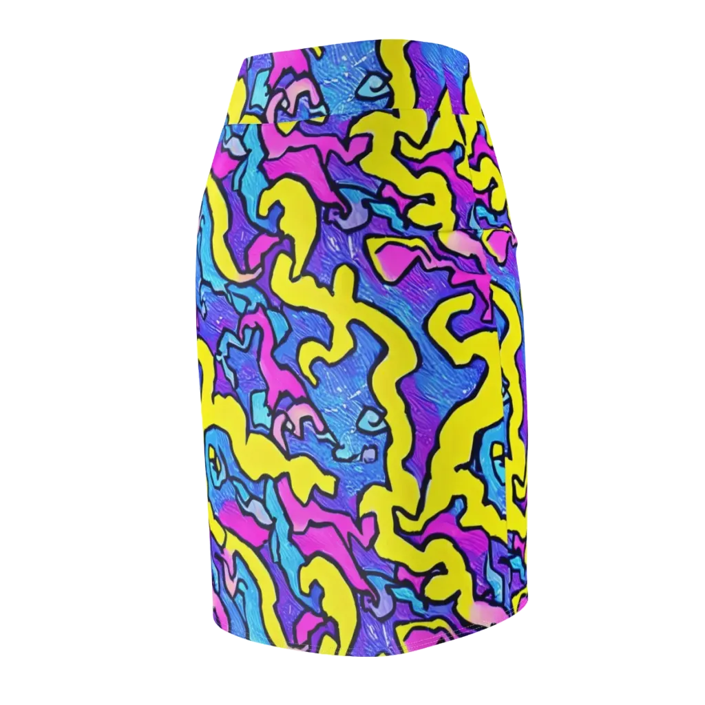 Kaleido Pulse on Pencil Skirt — Back Side