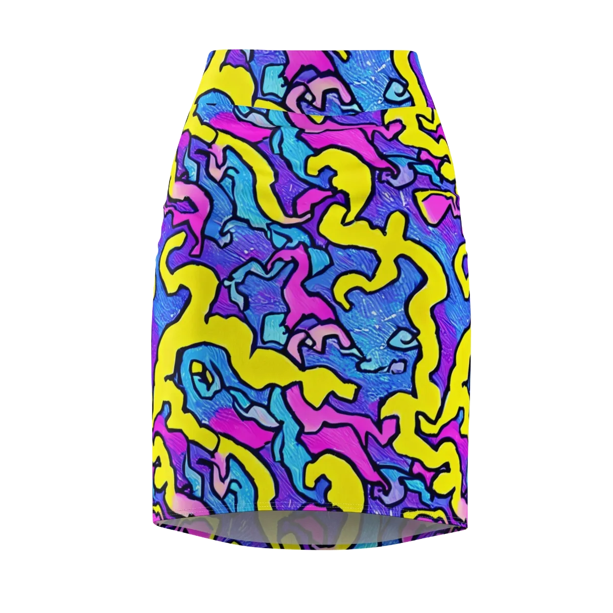 Kaleido Pulse on Pencil Skirt — Front