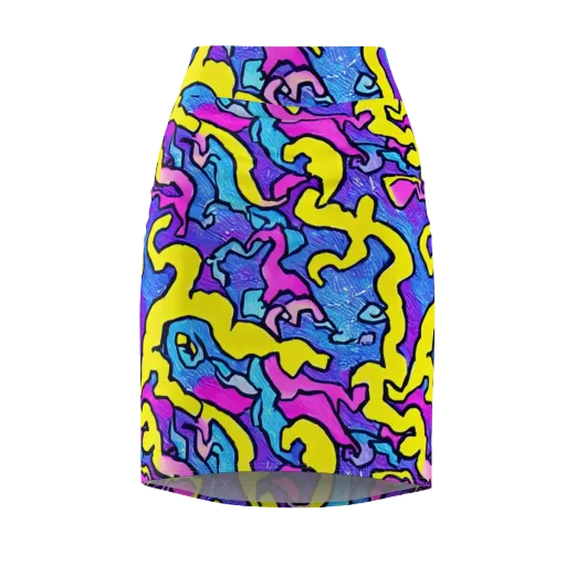 Kaleido Pulse on a Pencil Skirt