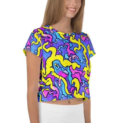 Kaleido Pulse on a Crop Tee