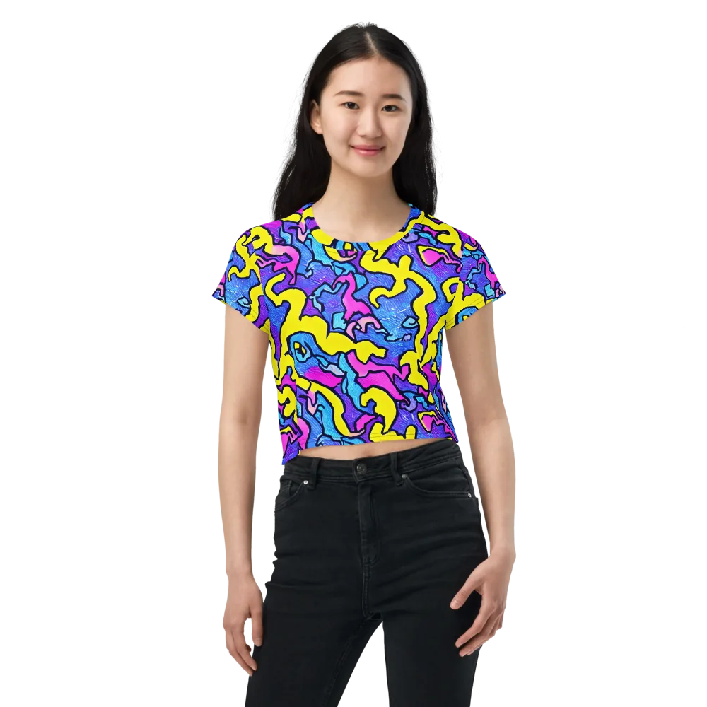 Kaleido Pulse on Crop Tee — Front
