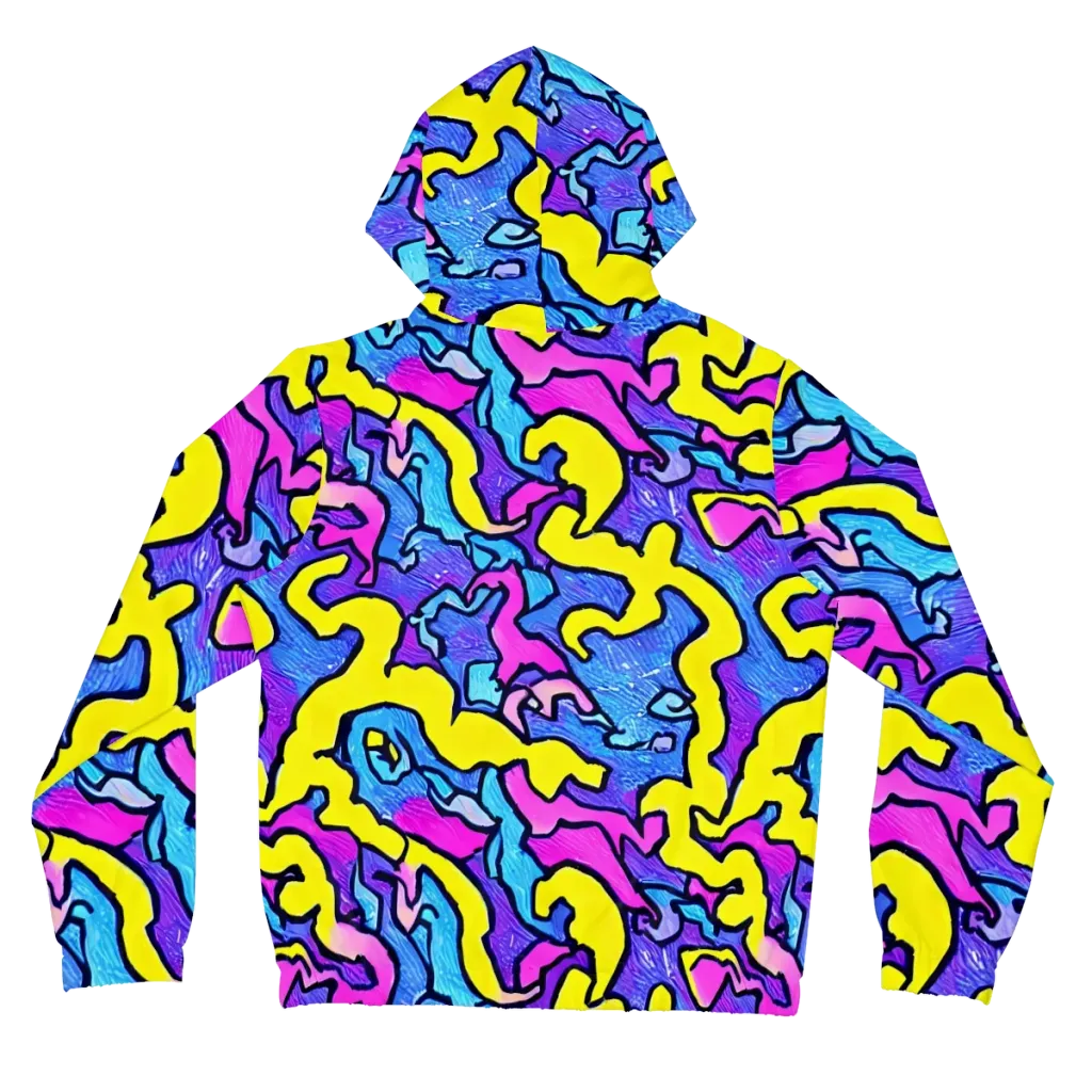 Kaleido Pulse on Women's Full-Zip Hoodie — Back