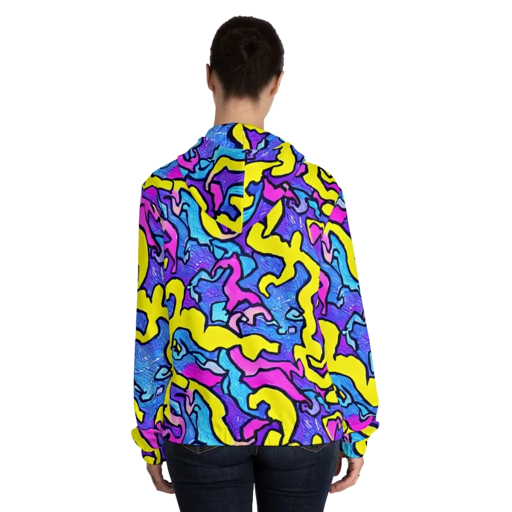 Kaleido Pulse on Women's Full-Zip Hoodie — Back On Person