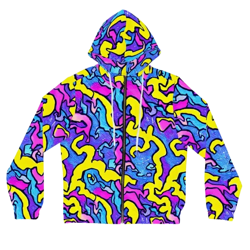 Kaleido Pulse on a Women's Full-Zip Hoodie