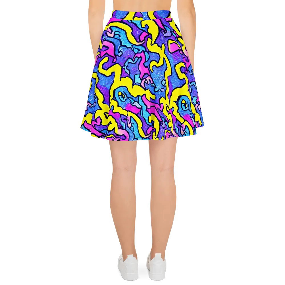 Kaleido Pulse on Skater Skirt — Back