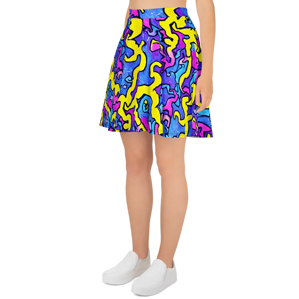 Kaleido Pulse on Skater Skirt — Left
