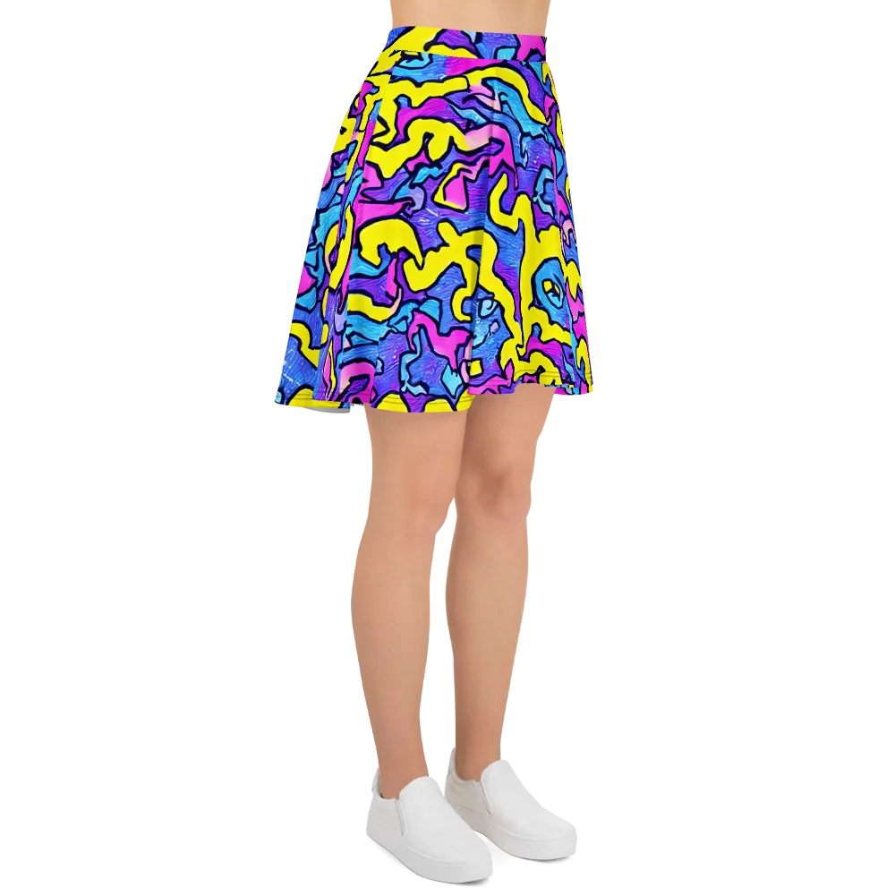 Kaleido Pulse on Skater Skirt — Right