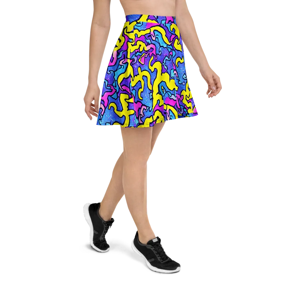 Kaleido Pulse on Skater Skirt — Right