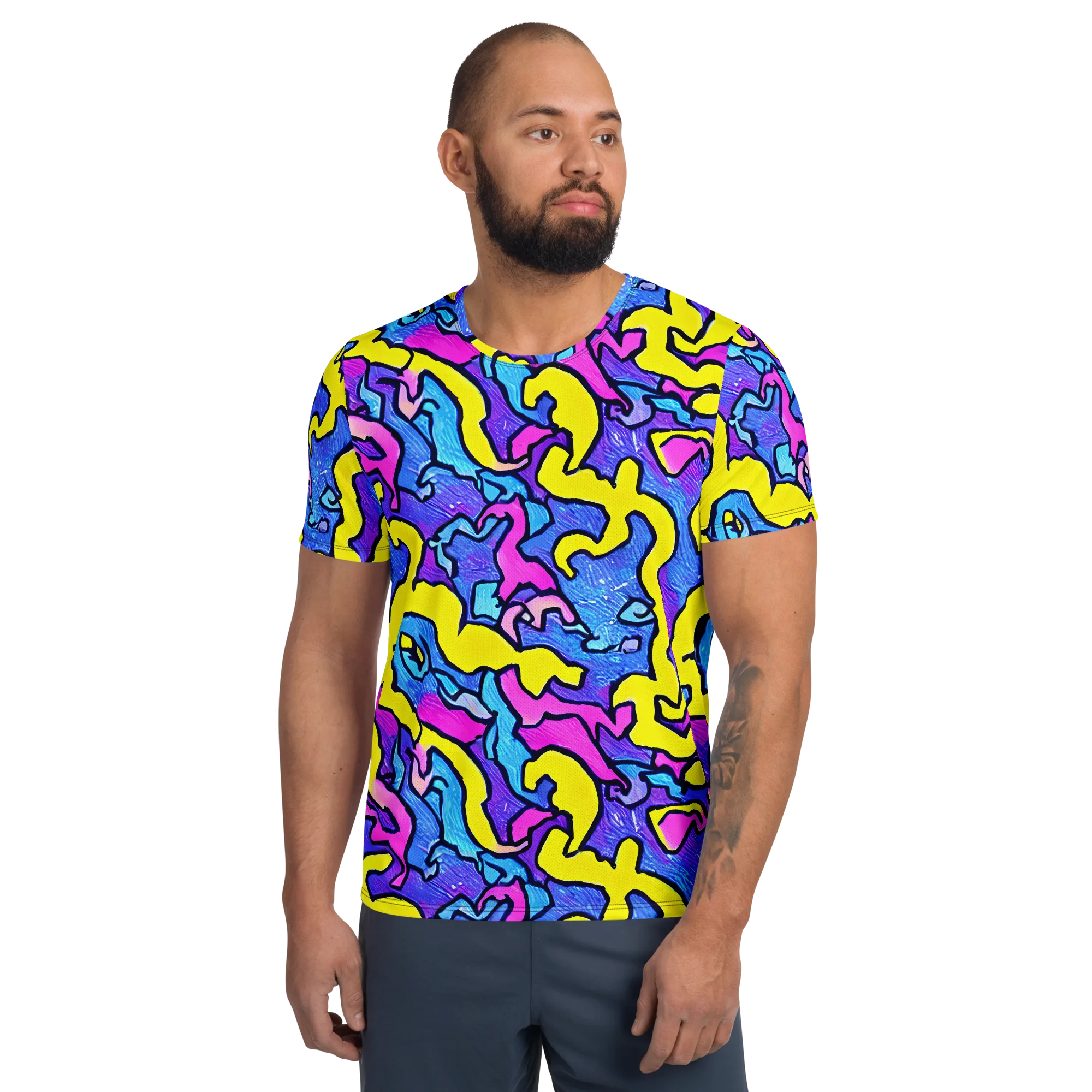 Kaleido Pulse on Men's Athletic T-Shirt — Front