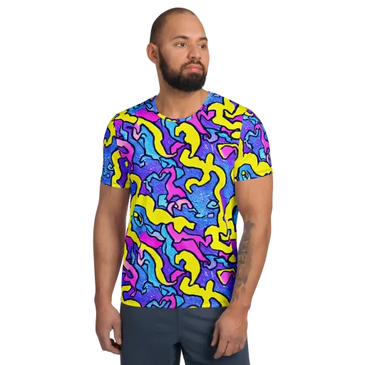Kaleido Pulse on a Men's Athletic T-Shirt