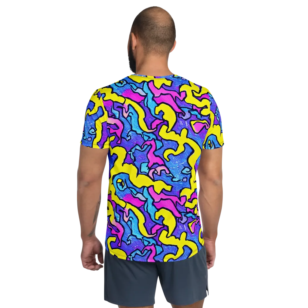 Kaleido Pulse on Men's Athletic T-Shirt — Back