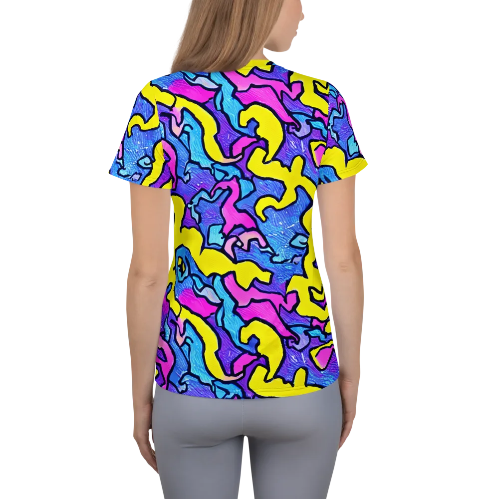 Kaleido Pulse on Women's Athletic T-Shirt — Back
