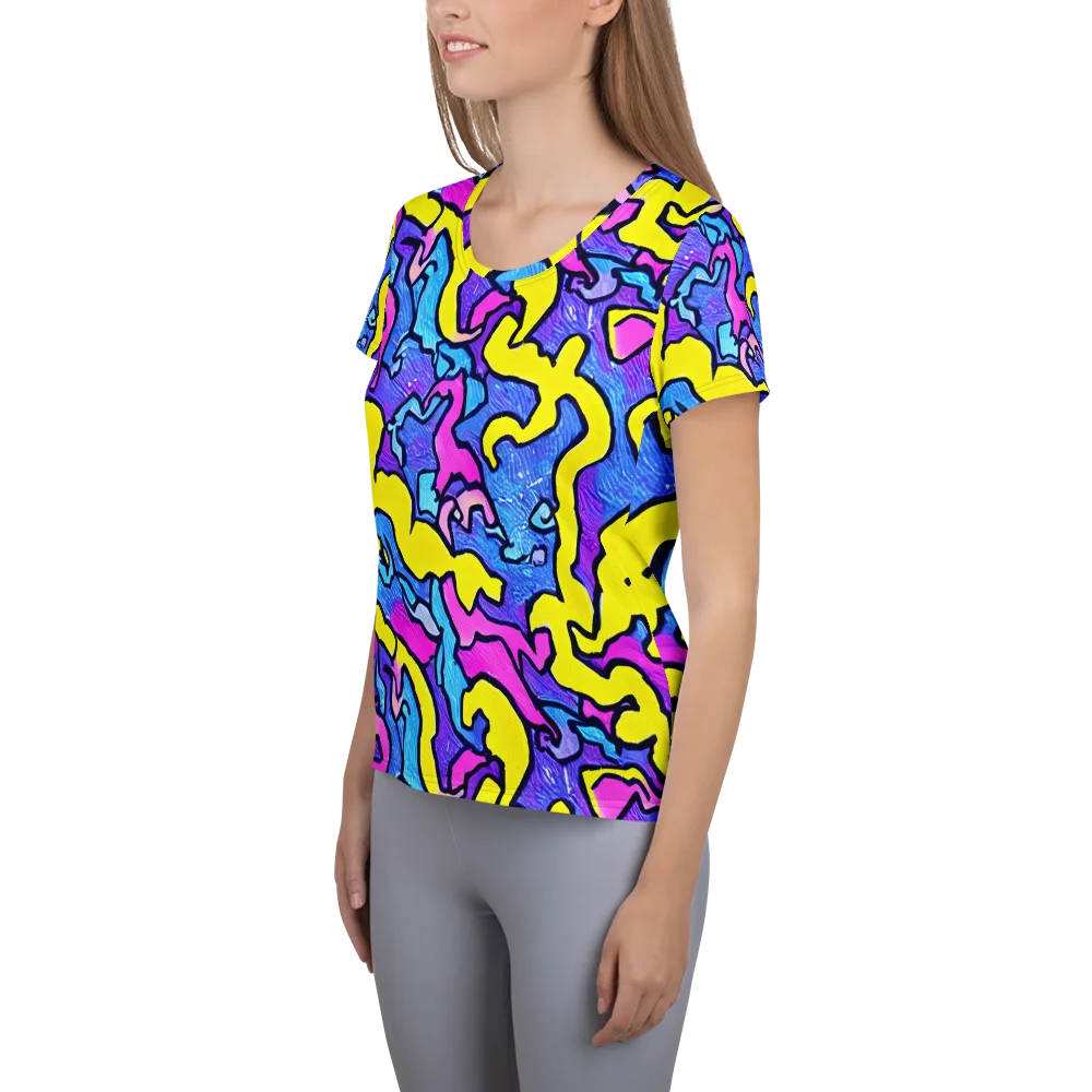 Kaleido Pulse on Women's Athletic T-Shirt — Left