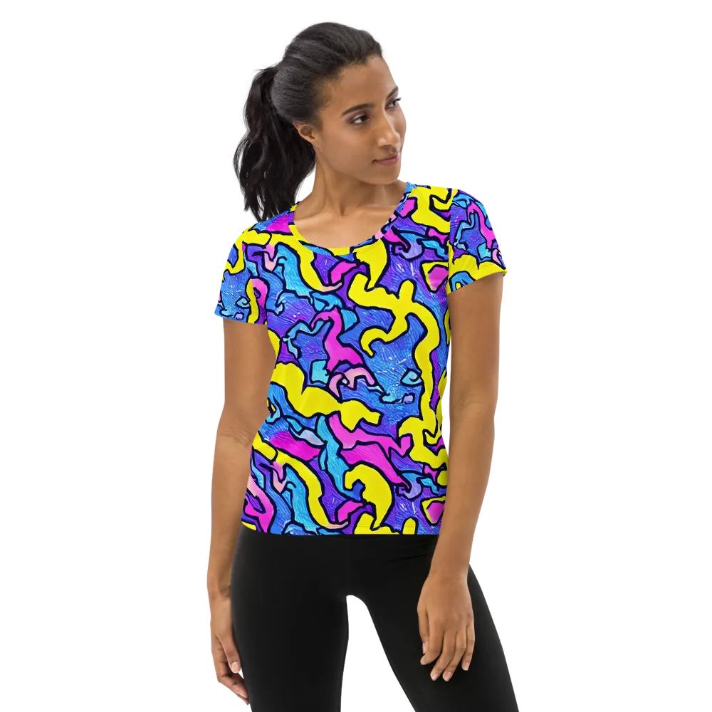 Kaleido Pulse on Women's Athletic T-Shirt — Front