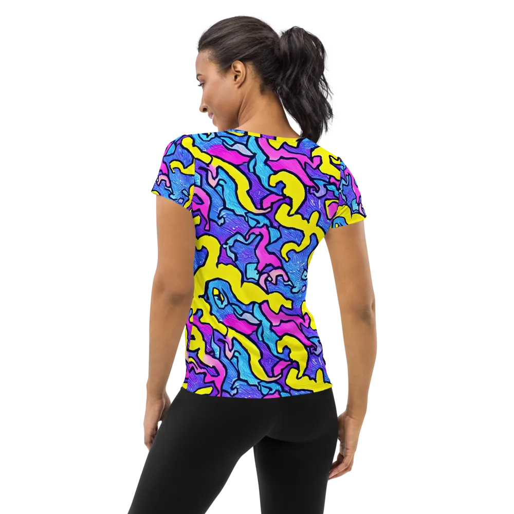 Kaleido Pulse on Women's Athletic T-Shirt — Back