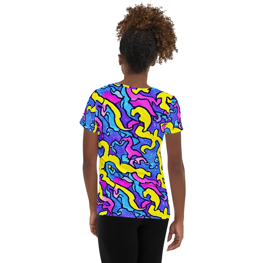 Kaleido Pulse on Women's Athletic T-Shirt — Back