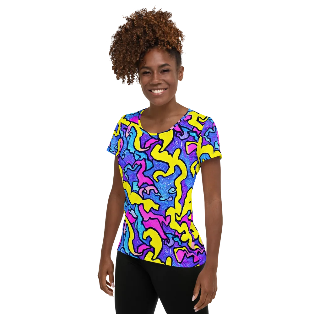 Kaleido Pulse on Women's Athletic T-Shirt — Left