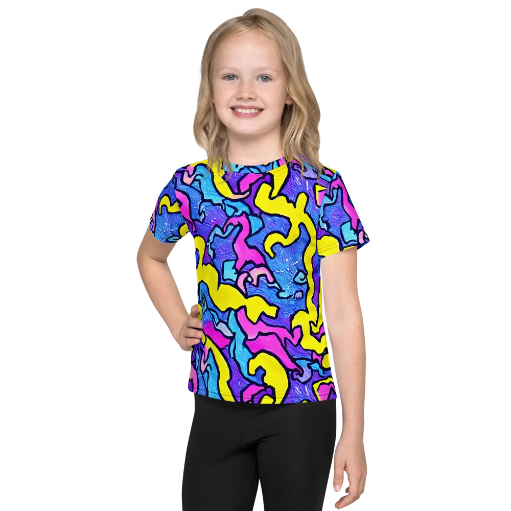 Kaleido Pulse on Kids Crew Neck T-Shirt — Front