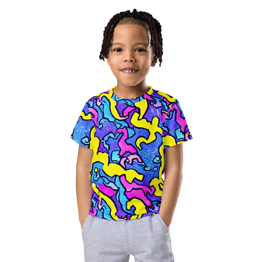 Kaleido Pulse on Kids Crew Neck T-Shirt — Front