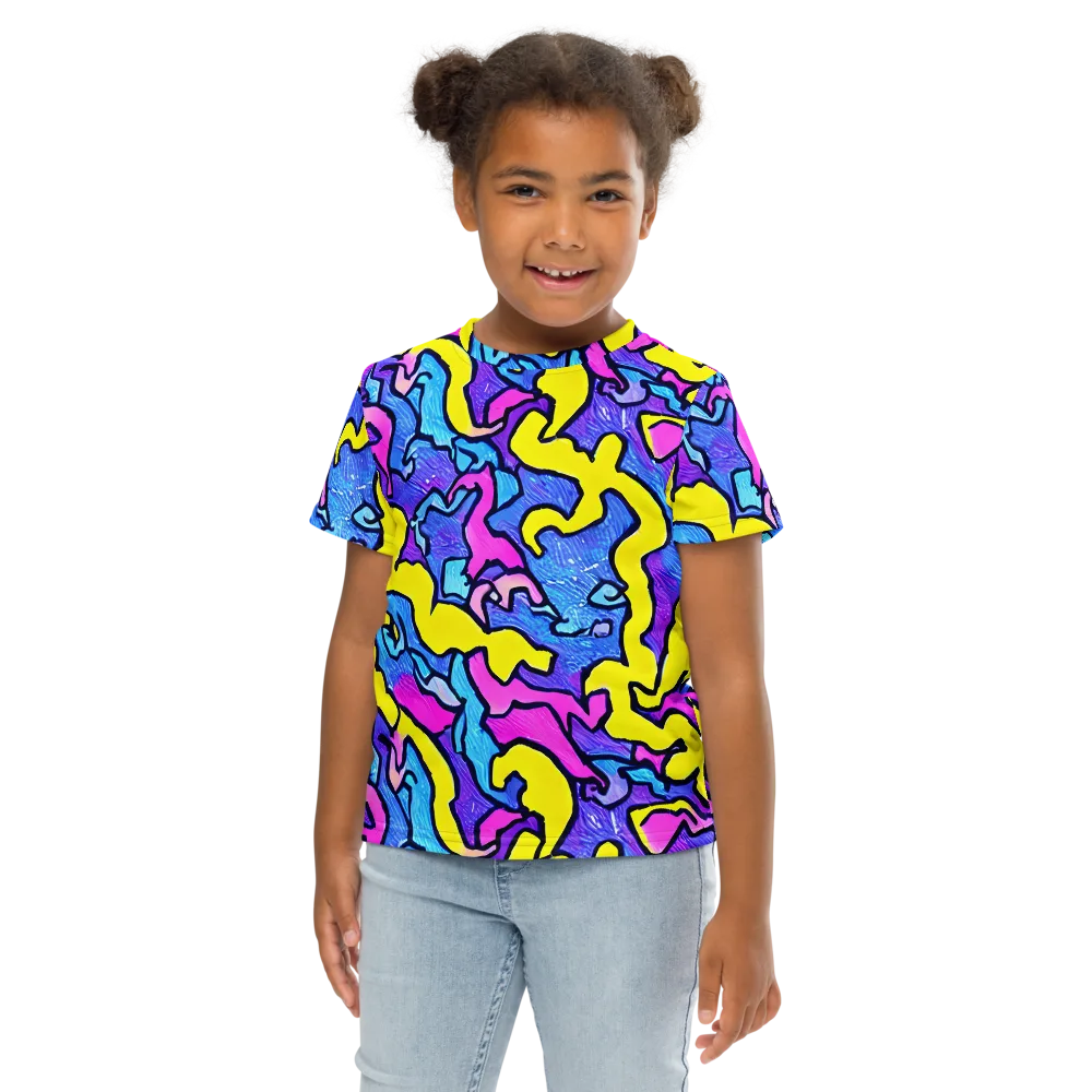 Kaleido Pulse on Kids Crew Neck T-Shirt — Front