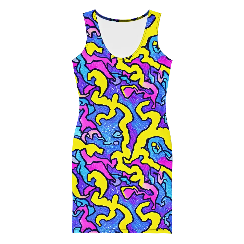 Kaleido Pulse on Bodycon Dress — Front