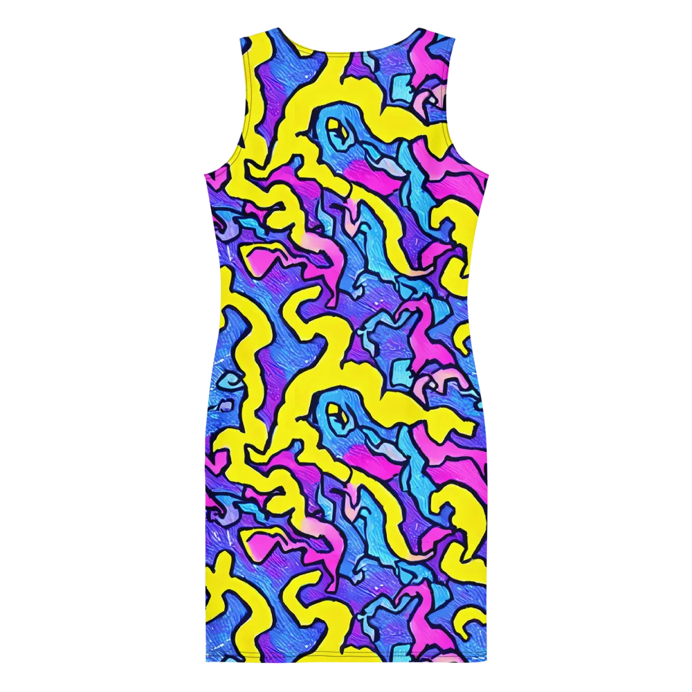 Kaleido Pulse on Bodycon Dress — Back