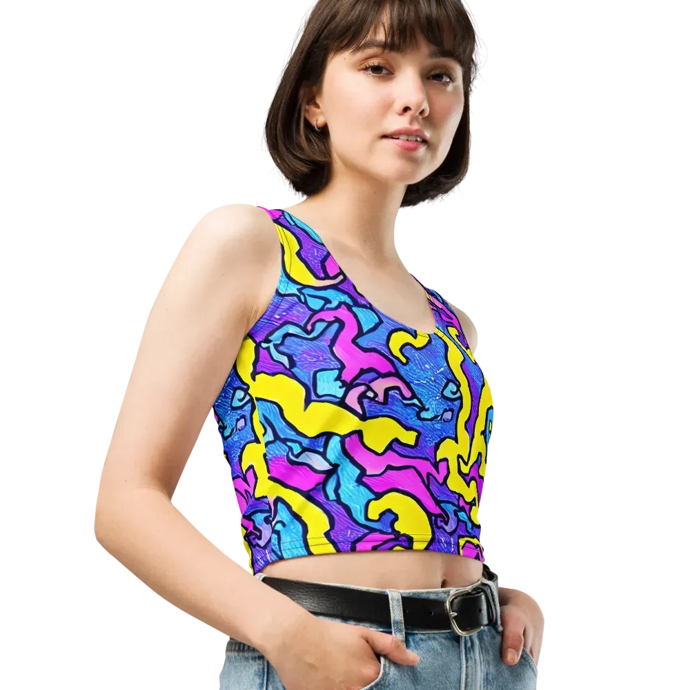 Kaleido Pulse on Crop Top — Right Front