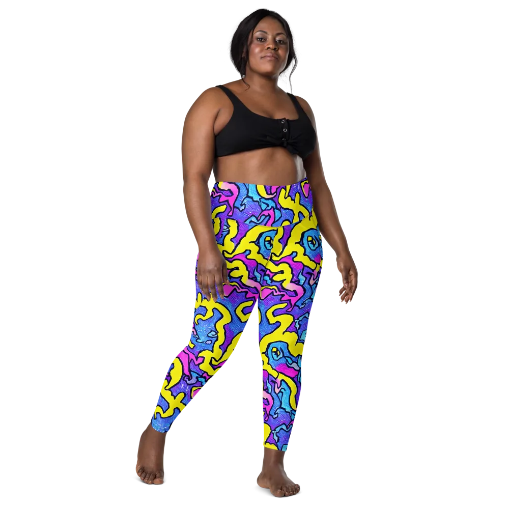 Kaleido Pulse on Leggings with Pockets — Front