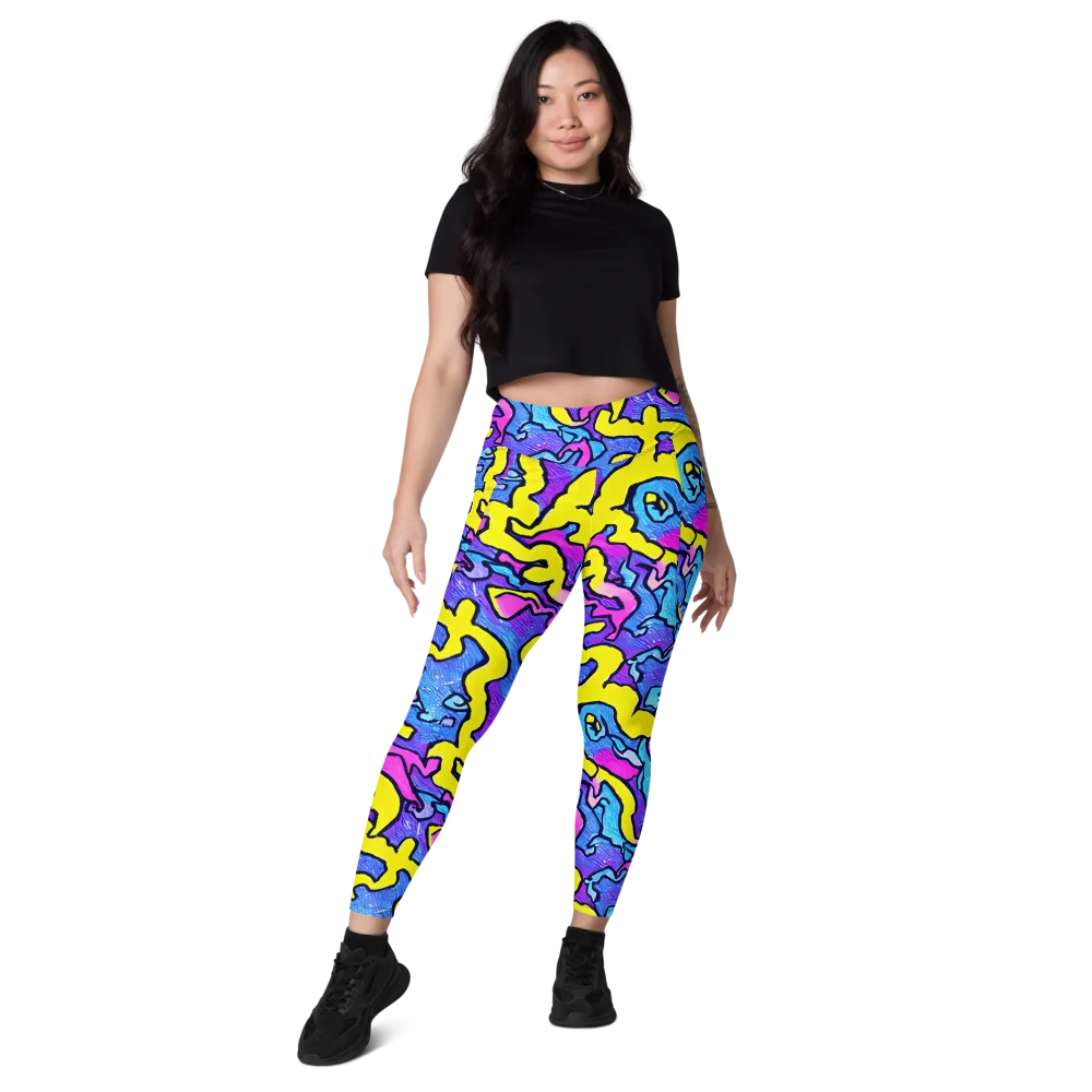 Kaleido Pulse on Leggings with Pockets — Front