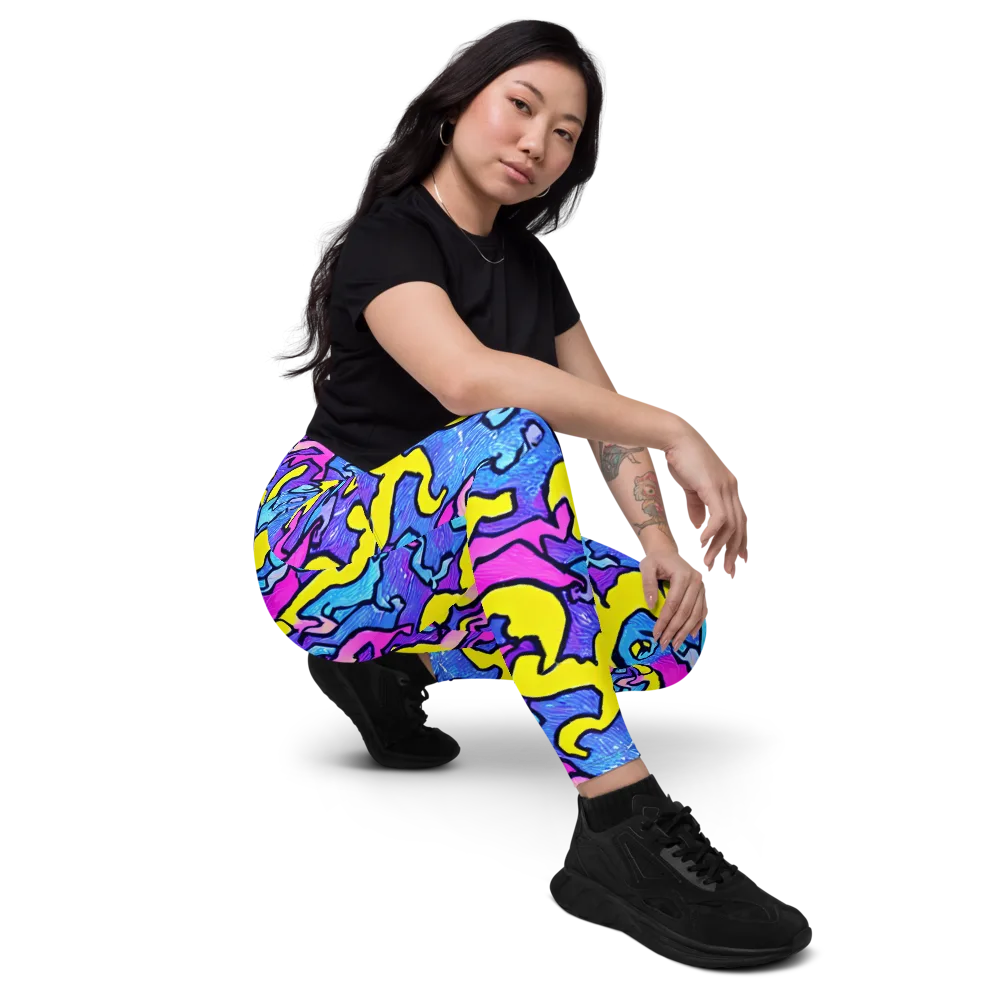 Kaleido Pulse on Leggings with Pockets — Right Front